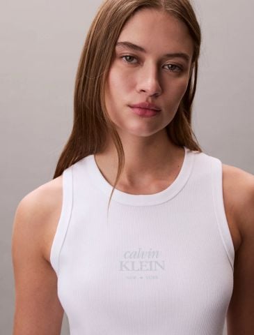 Calvin Klein - Áo Thun Ba Lỗ Nữ CK Graphic Rib Tank Top - 2