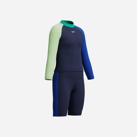 Speedo - Đồ Bơi Hai Mảnh Bé Trai Long Sleeve Colorblock Rash Guard & Jammer Set
