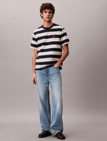 Calvin Klein - Áo Thun Tay Ngắn Nam Monogram Stripe Relaxed T-Shirt