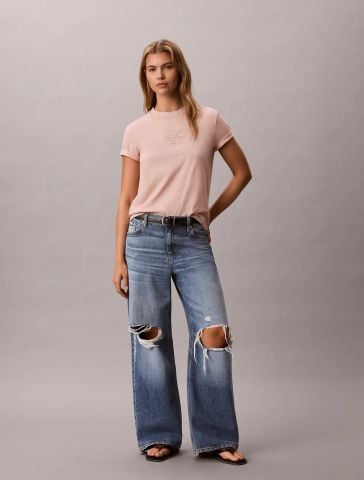Calvin Klein - Áo Thun Tay Ngắn Nữ Classic Foil Monologo Tee