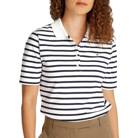 Tommy Hilfiger - Áo Thun Có Cổ Nữ 1985 Regular Pique Polo Short Sleeve