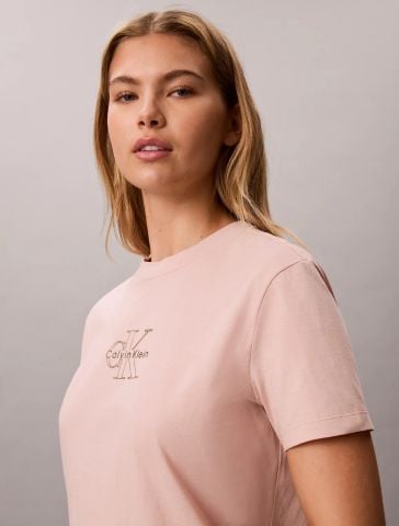 Calvin Klein - Áo Thun Tay Ngắn Nữ Classic Foil Monologo Tee