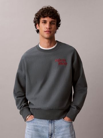 Calvin Klein - Áo Sweatshirt Nam Terry 1989 Logo Graphic Sweatshirt