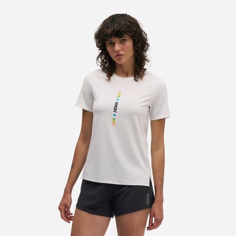 Hoka - Áo Tay Ngắn Thể Thao Nữ EveryRun SS JOY PRT