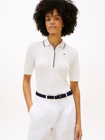 Tommy Hilfiger - Áo Polo Nữ Slim Fit Tipped Half Sleeve Polo Shirt