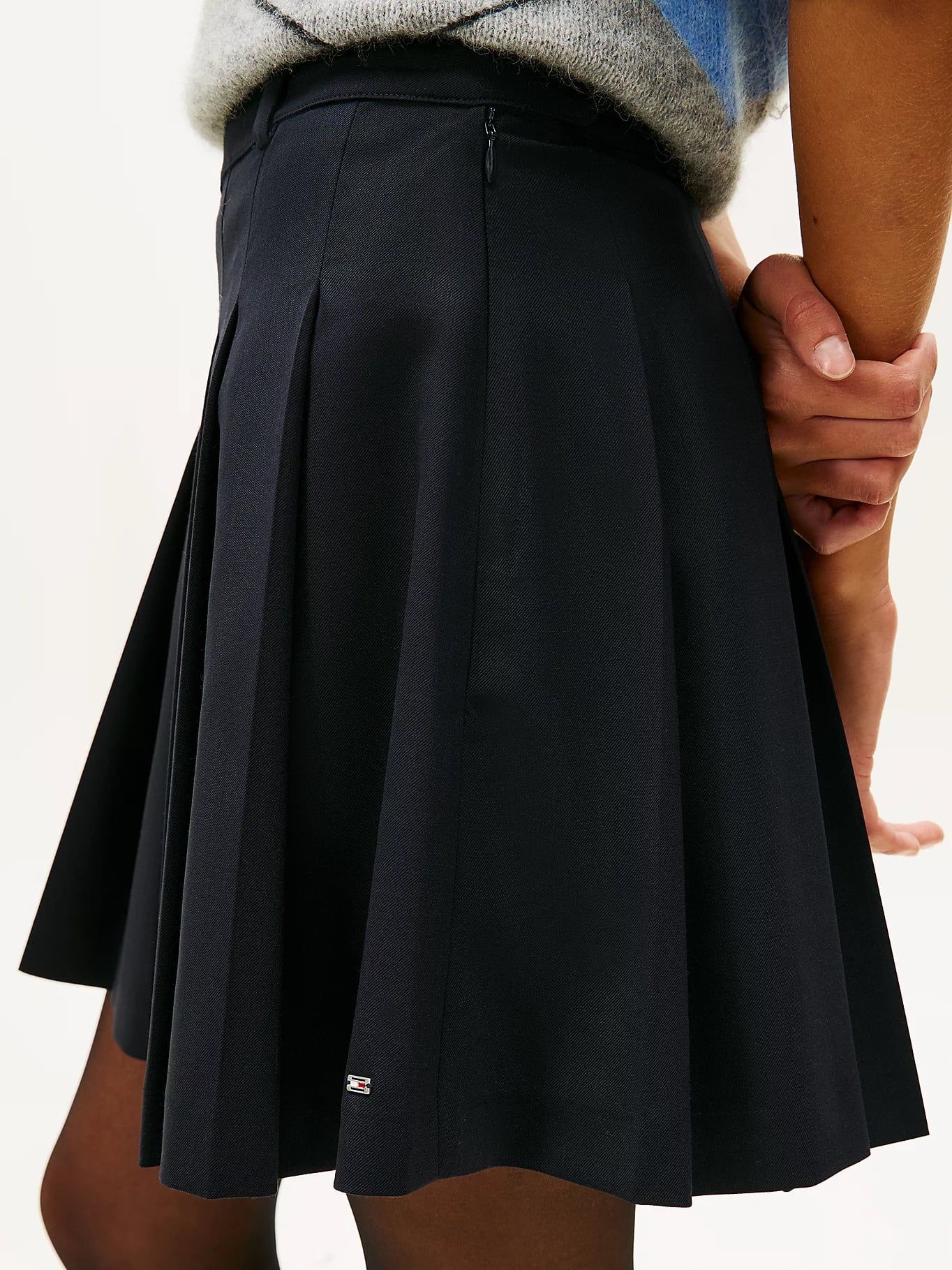 Tommy Hilfiger - Váy nữ Timeless Wool Blend Pleated Mini Skirt