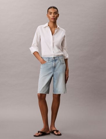 Calvin Klein - Quần Jean Ngắn Nữ Relaxed Bermuda Short Fresh Wa