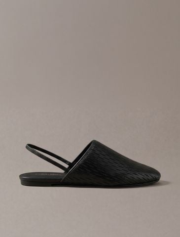 Calvin Klein - Giày Thời Trang Nữ Leather Slingback Mules