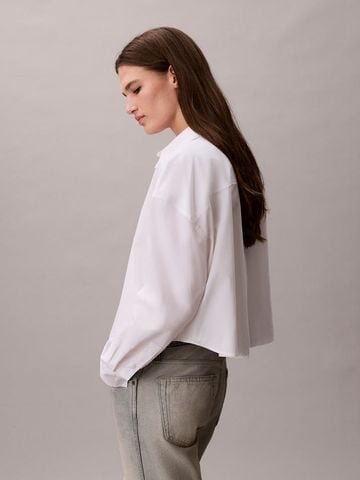 Calvin Klein - Áo Sơ Mi Nữ Poplin Relaxed Cropped Button-Down Shirt