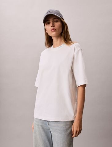 Calvin Klein - Áo Thun Tay Ngắn Nữ Cooling Cotton Jersey Relaxed Tee