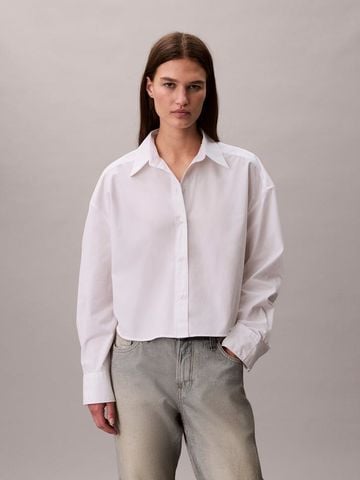 Calvin Klein - Áo Sơ Mi Nữ Poplin Relaxed Cropped Button-Down Shirt