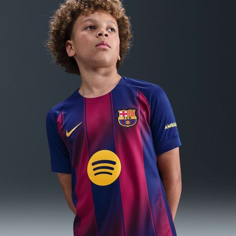 Nike - Áo Tay Ngắn Thể Thao Trẻ Em FC Barcelona Dri-FIT Stadium Home