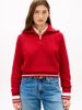Tommy Hilfiger - Áo len tay dài Nữ Metal Flag Relaxed Quarter-Zip Jumper