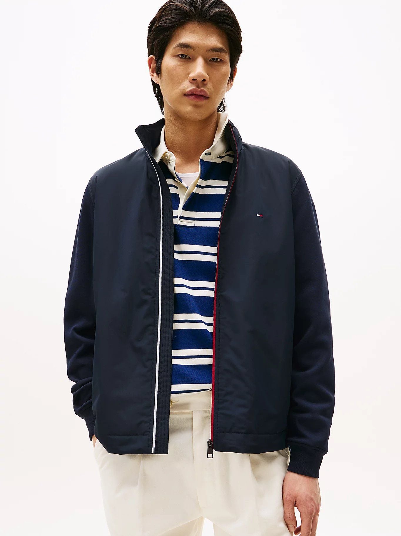 Tommy Hilfiger - Áo khoác tay dài nam Signature Zip-Thru Harrington Jacket