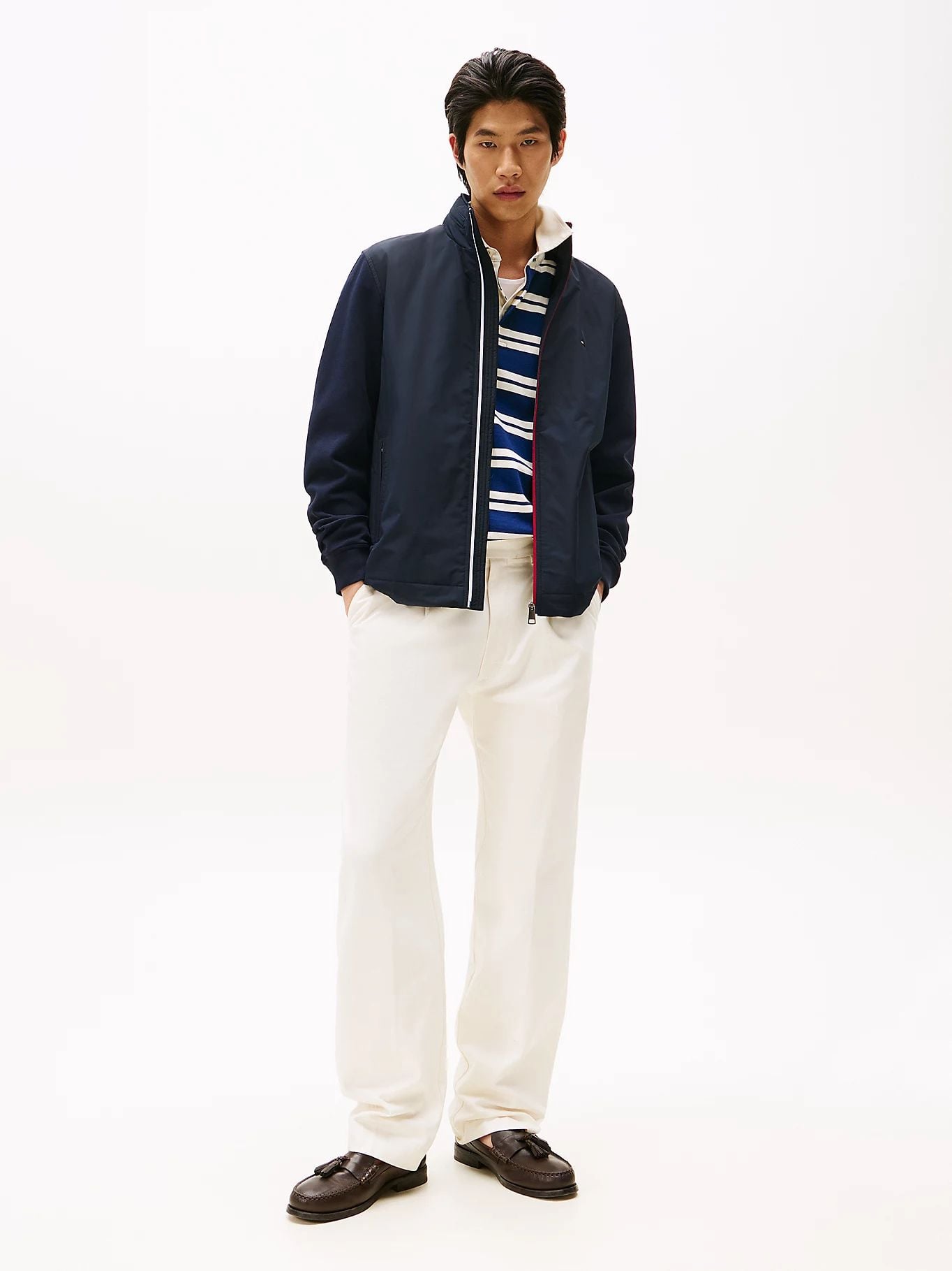 Tommy Hilfiger - Áo khoác tay dài nam Signature Zip-Thru Harrington Jacket