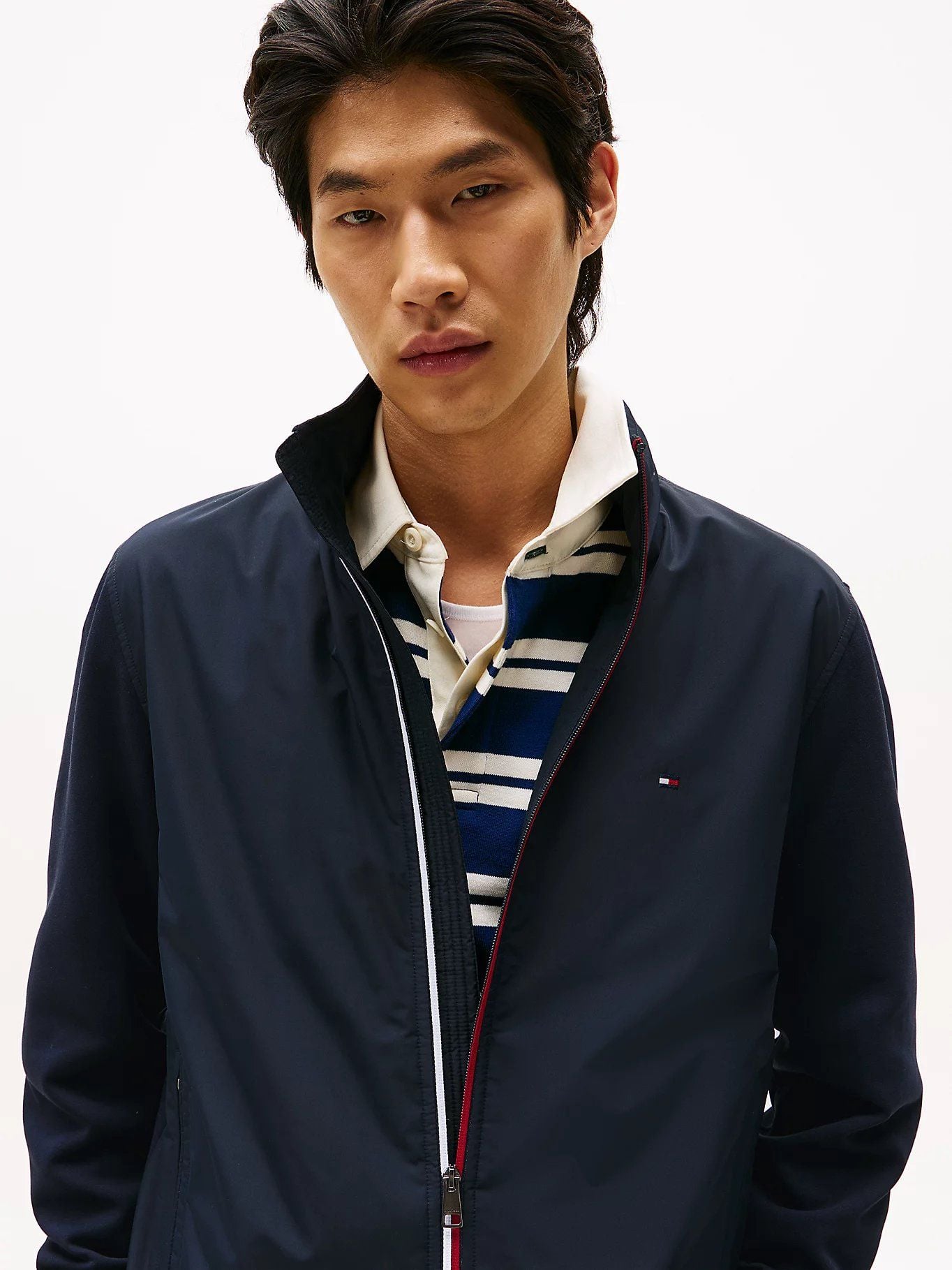 Tommy Hilfiger - Áo khoác tay dài nam Signature Zip-Thru Harrington Jacket