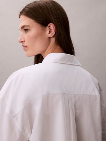 Calvin Klein - Áo Sơ Mi Nữ Poplin Relaxed Cropped Button-Down Shirt