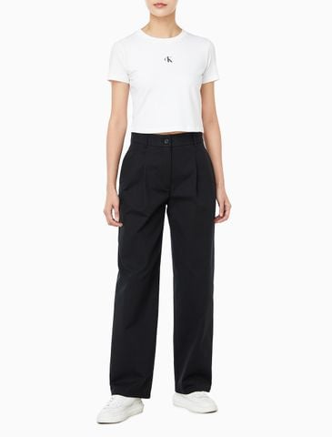 Calvin Klein - Quần Kaki Dài Nữ Stretch Chino With Pleat Wide