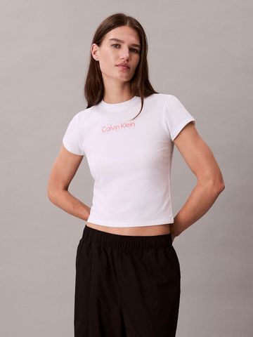 Calvin Klein - Áo Tay Ngắn Thể Thao Nữ Breathable Quick Dry Cropped Travel T-Shirt