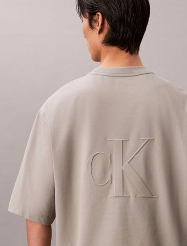 Calvin Klein - Áo Thun Tay Ngắn Nam Embossed Monogram Cooling Pique Relaxed Tee