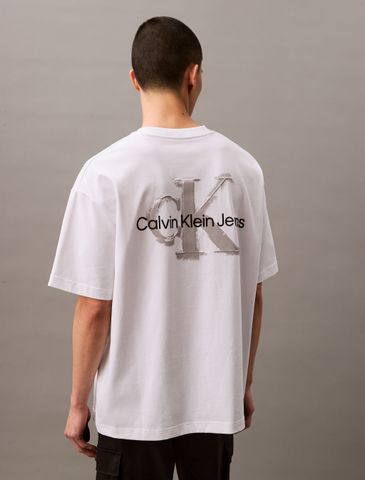 Calvin Klein - Áo Thun Tay Ngắn Nam Oversized Emboss Monologo