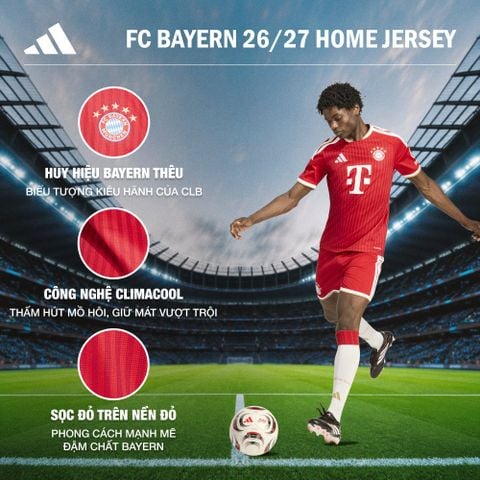 Adidas - Áo Tay Ngắn Thể Thao Nam FC Bayern Munich 26/27 Replica - 3