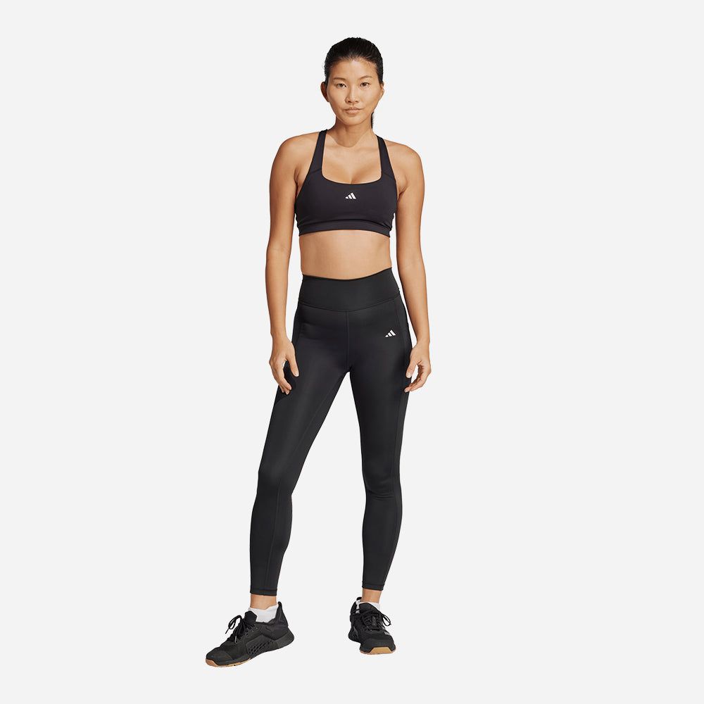 adidas - Quần dài ống bó Nữ Women's Adidas Optime Stash 7/8 Tights - Black