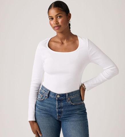 Levi's - Áo thun tay dài nữ Essential Square Neck Long Sleeve Tee