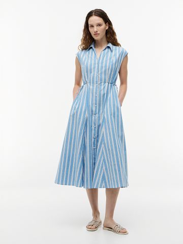 Tommy Hilfiger - Đầm Sơ Mi Nữ Tie Detail Cap Sleeve Midi Shirt Dress