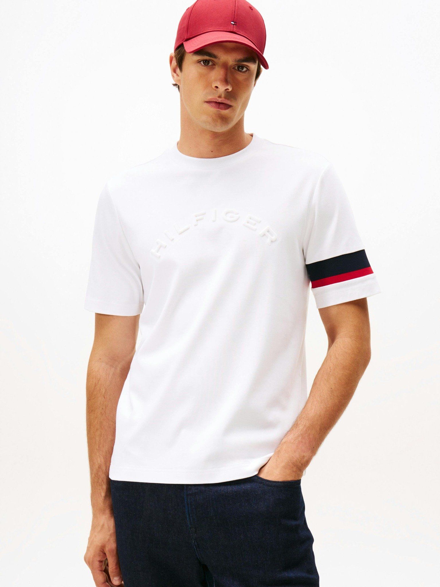 Tommy Hilfiger - Áo thun tay ngắn nam Colour-Blocked Sleeve Interlock Knit T-Shirt