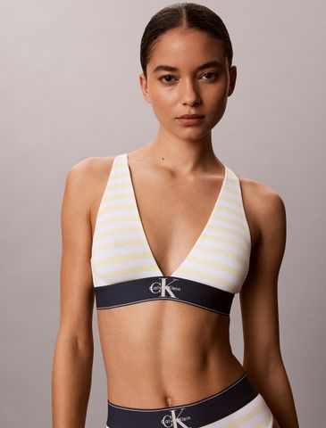 Calvin Klein - Áo Ngực Nữ Triangle Bralette - Graphic Monogram Microfibre Stretch