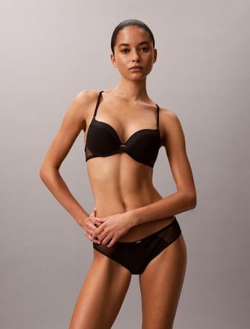 Calvin Klein - Áo Ngực Nữ Black Geo Lace Push Up Plunge Bra - 2