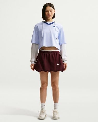 Nike - Áo Tay Ngắn Thể Thao Nữ Sportswear Heritage Festival Crop Mesh Jersey