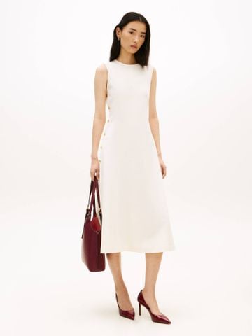 Tommy Hilfiger - Đầm Midi Nữ Gold Button Long Midi Dress