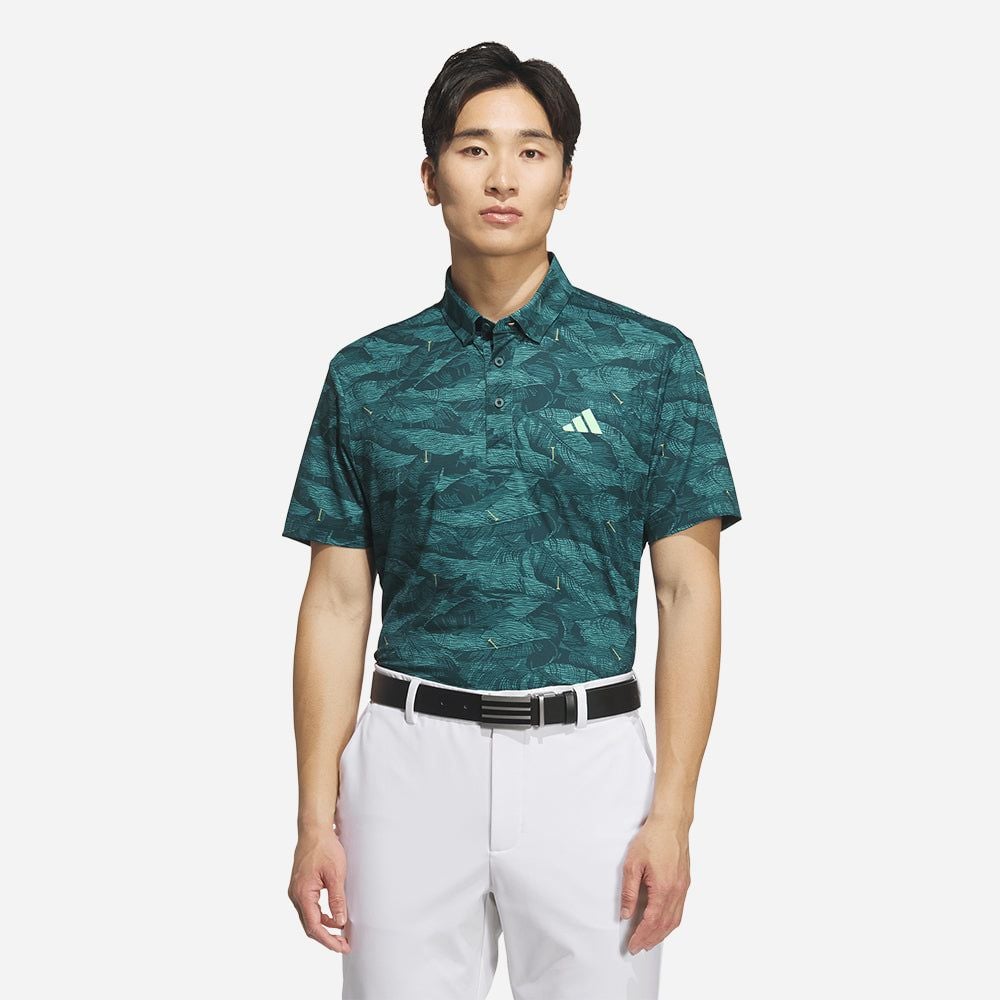 adidas - Áo thun có cổ đánh gôn Nam Men's Adidas Ultimate365 Graphic Allover Print Golf Polo - Blue