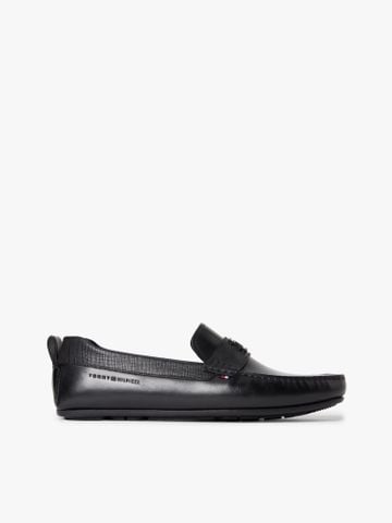 Tommy Hilfiger - Giày Thời Trang Nam Leather Textured Hardware Logo Driver Shoes