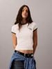 Calvin Klein - Áo Thun Tay Ngắn Nữ CK Logo Slim Ringer Tee