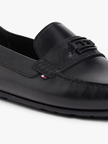 Tommy Hilfiger - Giày Thời Trang Nam Leather Textured Hardware Logo Driver Shoes