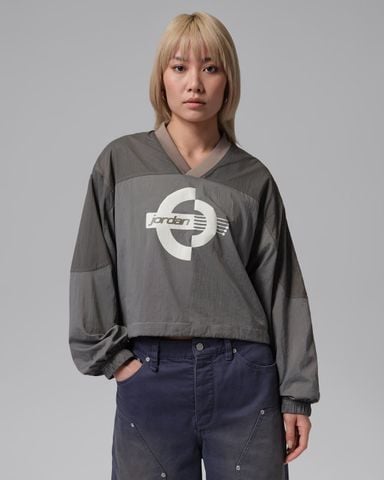 Nike - Áo Tay Dài Thể Thao Nữ Jordan Brooklyn Woven Long-Sleeve Graphic Sweatshirt