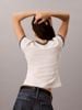 Calvin Klein - Áo Thun Tay Ngắn Nữ CK Logo Slim Ringer Tee