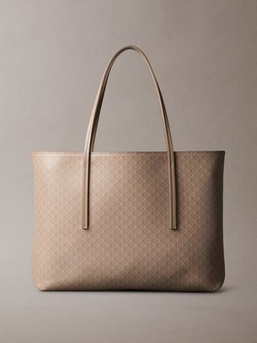 Calvin Klein - Túi Tote Nữ Allover Monogram Logo Small Tote Bag With Pouch