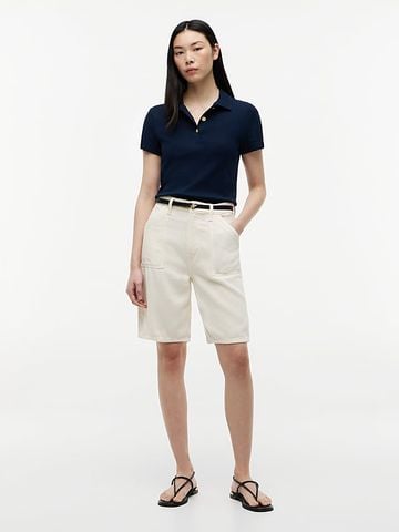Tommy Hilfiger - Áo Polo Nữ Slim Fit Gold-Tone Button Polo Shirt