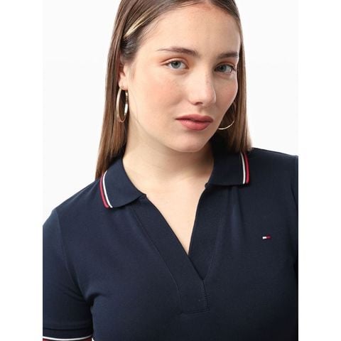 Tommy Hilfiger - Đầm nữ TH Tip Open Slim Polo Knee Dress - 4