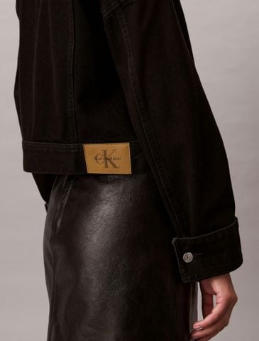 Calvin Klein - Áo khoác nữ Cropped Zip Up Denim Jacket - 4