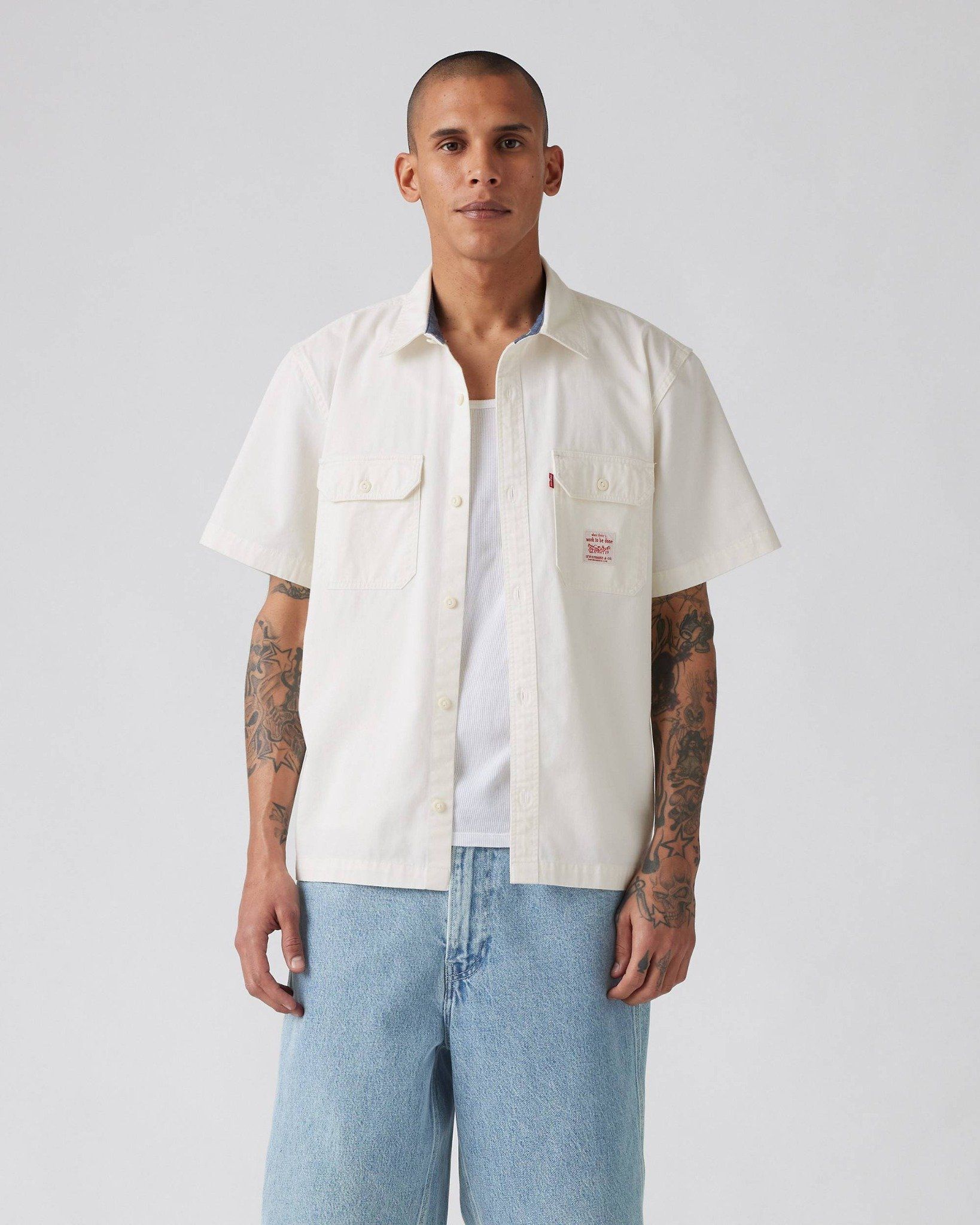 Levi's - Áo sơ mi tay ngắn nam Short-sleeve Dalton Workwear Shirt - White