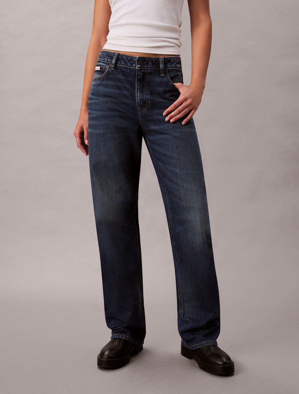 Calvin Klein - Quần jeans ống đứng nữ 90's Straight Jeans