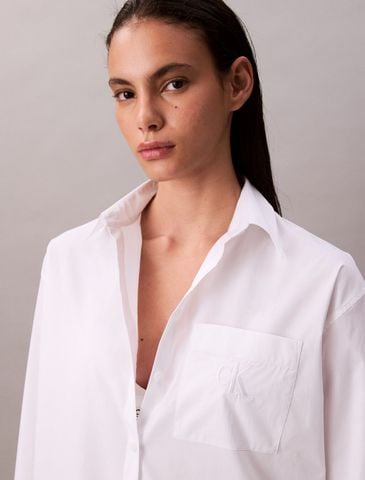 Calvin Klein - Áo sơ mi tay dài nữ Poplin Relaxed Shirt - 4