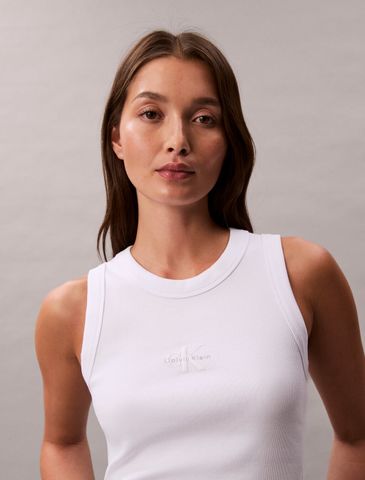 Calvin Klein - Áo ba lỗ nữ Monogram Rib Knit Tank Top