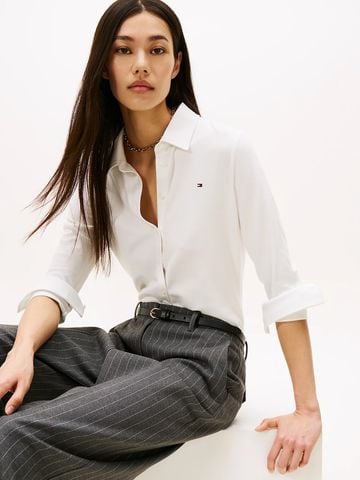Tommy Hilfiger - Áo sơ mi tay dài nữ 1985 Slim Fit Pique Shirt - 2