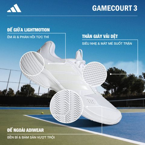 Adidas - Giày Quần Vợt Tennis Nữ GameCourt 3